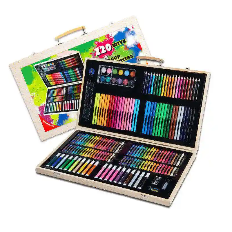 Art Set, Portable Drawing kit Crayons - 220 Pcs